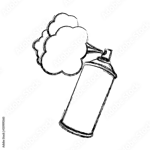 blurred silhouette aerosol spray with smoke paint vector illustration