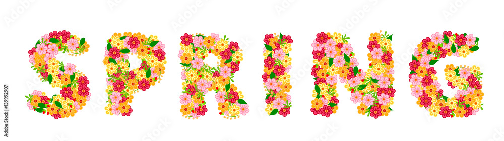 Spring lettering with flowers Spring lettering with flowers