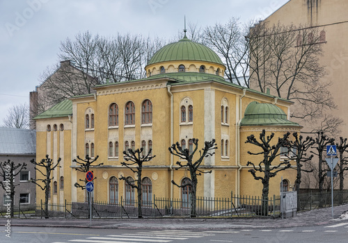 Turku Synagogue in the city of Turku, Finland. The synagogue building was completed in 1912. This is one of the two synagogues in Finland.