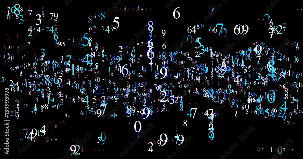 Fotografie set of random numbers