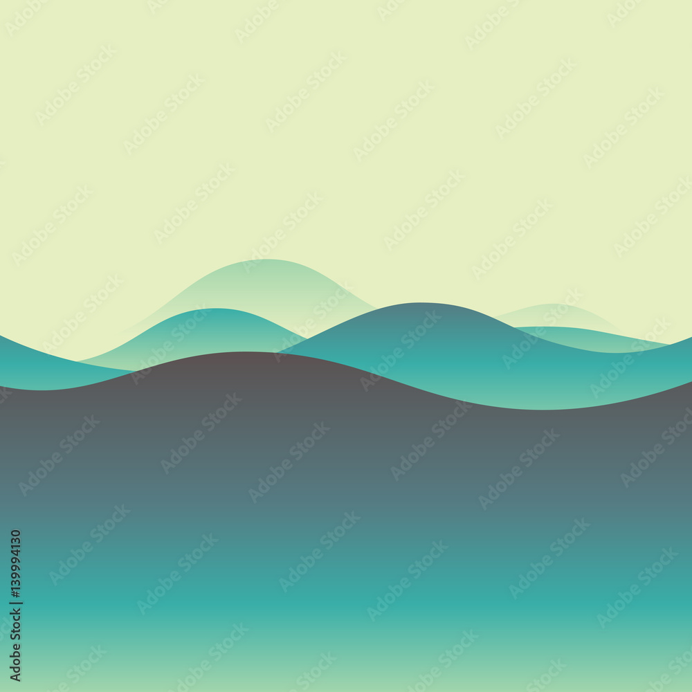 Waves abstract background. Poster card with soft colors