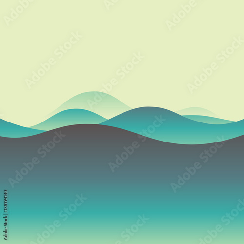 Waves abstract background. Poster card with soft colors