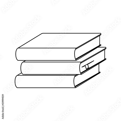 silhouette set stack school books icon vector illustration