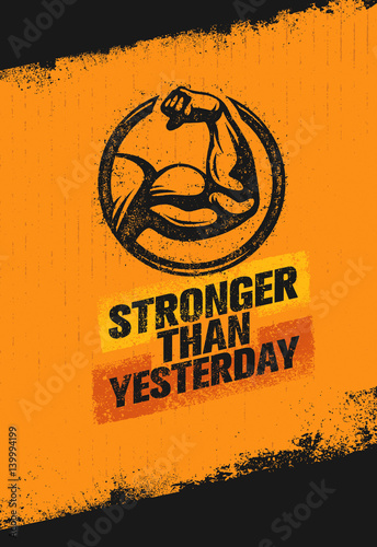 Canvas-taulu Stronger Than Yesterday Biceps Arm