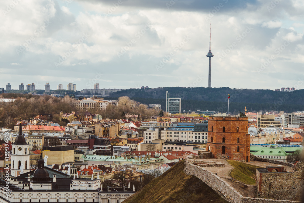 Vilnius, Lithuania. Panoramic view from Three Crosses hill