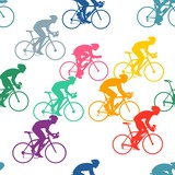 Bicycle drivers pattern - colorful