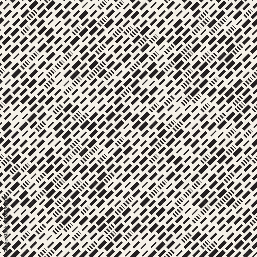 Vector Seamless Black And White Irregular Dash Rectangles Grid Pattern. Abstract Geometric Background Design Vector Seamless Black And White Irregular Dash Rectangles Grid Pattern. Abstract Geometric Background Design