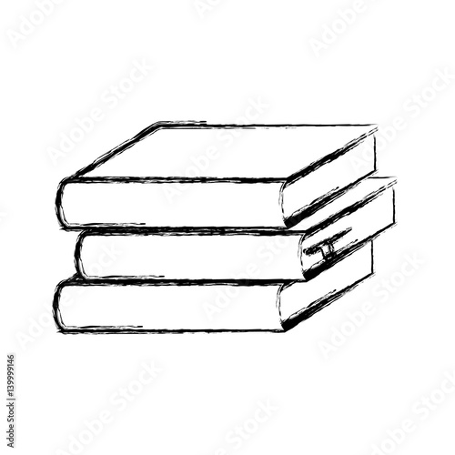 blurred silhouette set stack school books icon vector illustration