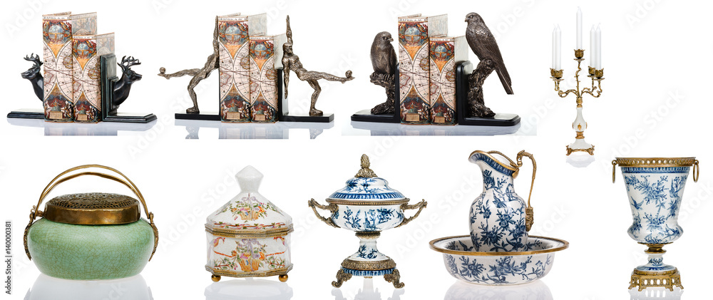 Decorative figurines, statuette, accessories for interior - obrazy, fototapety, plakaty 