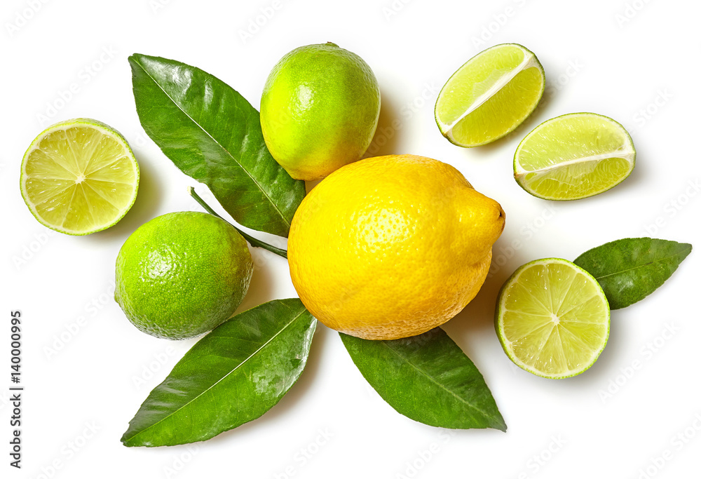 various citrus fruits on white background various citrus fruits on white background