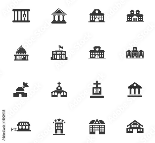 Infrastructure city icons set