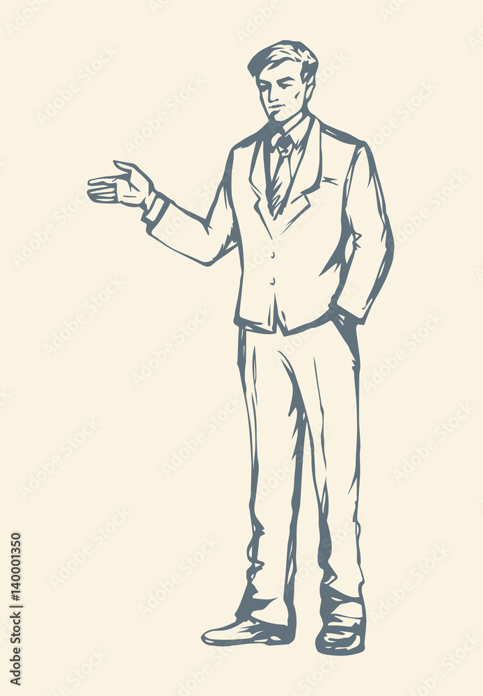 Business man. Vector drawing Business man. Vector drawing