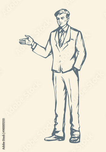 Business man. Vector drawing