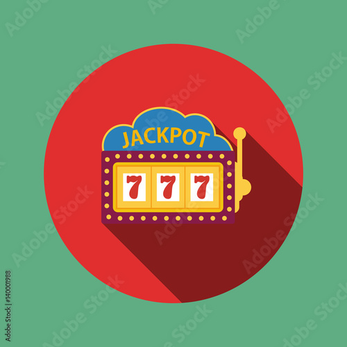 jackpot on a slot machine , flat icon