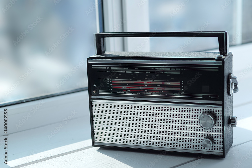 Fototapeta premium Vintage portable radio receiver