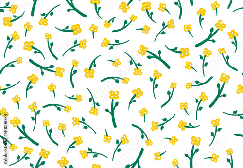 Flowers vector Pattern with bright spring colours 