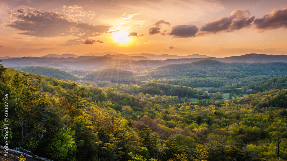 Sunset from Flat Rock Overlook off the Blue Ridge Parkway