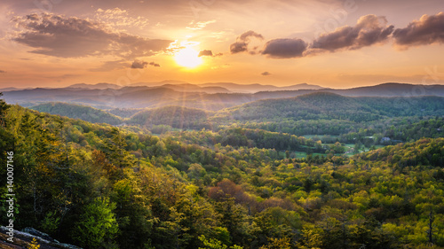 Sunset from Flat Rock Overlook off the Blue Ridge Parkway