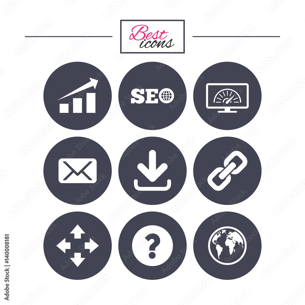 Internet, seo icons. Bandwidth speed sign. Internet, seo icons. Bandwidth speed sign.