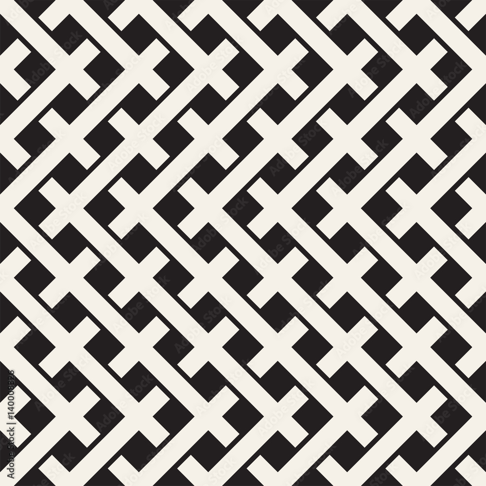 Weave Seamless Pattern. Stylish Repeating Texture. Black and White Geometric Vector Illustration. Weave Seamless Pattern. Stylish Repeating Texture. Black and White Geometric Vector Illustration.