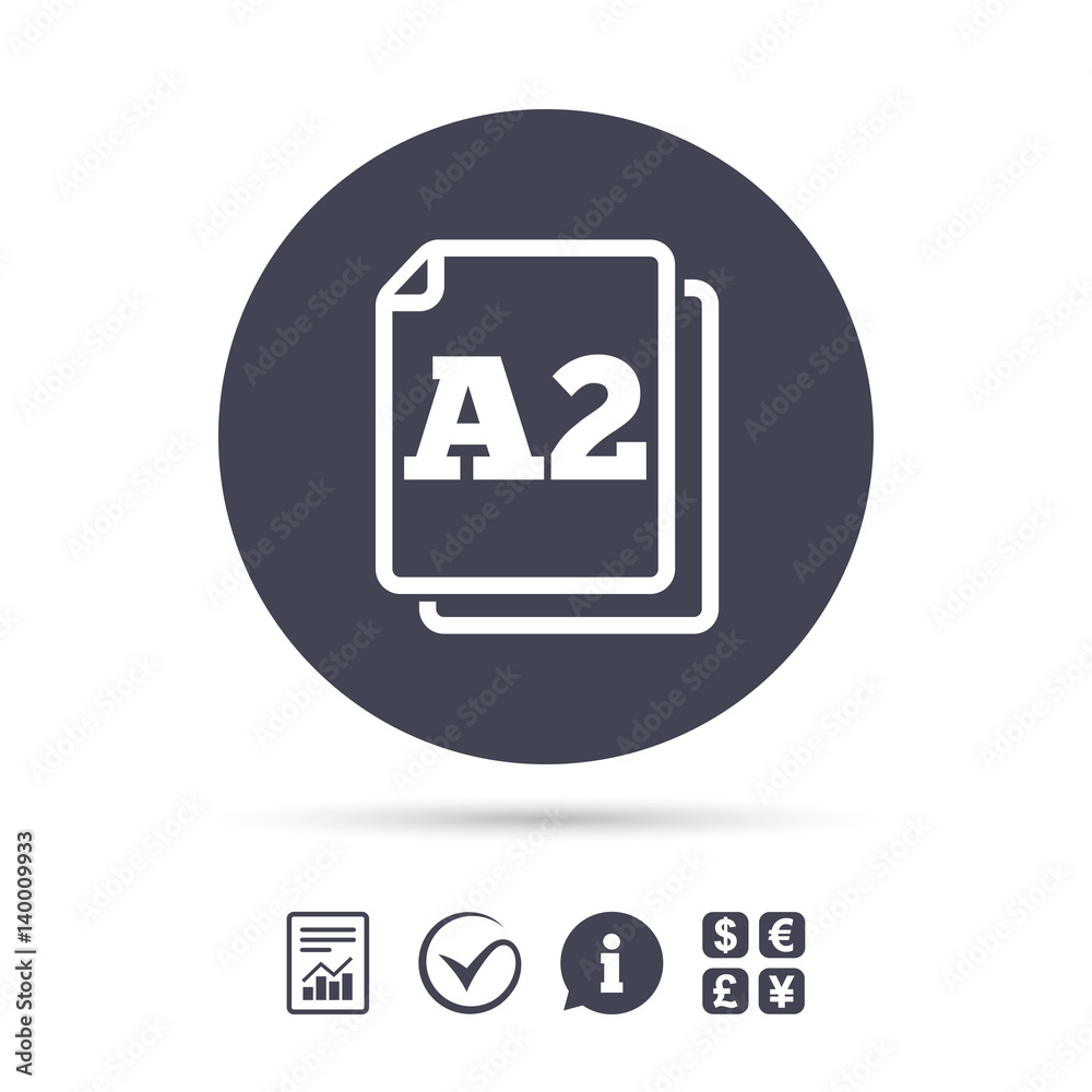 Paper size A2 standard icon. Document symbol. Paper size A2 standard icon. Document symbol.