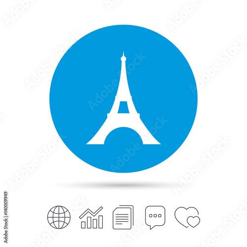 Eiffel tower icon. Paris symbol.