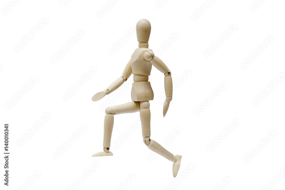 Wooden dummy isolated on a white background Wooden dummy isolated on a white background