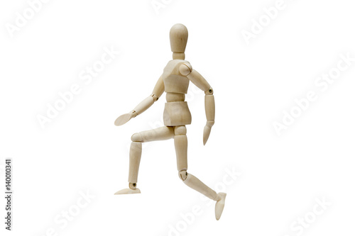 Wooden dummy isolated on a white background