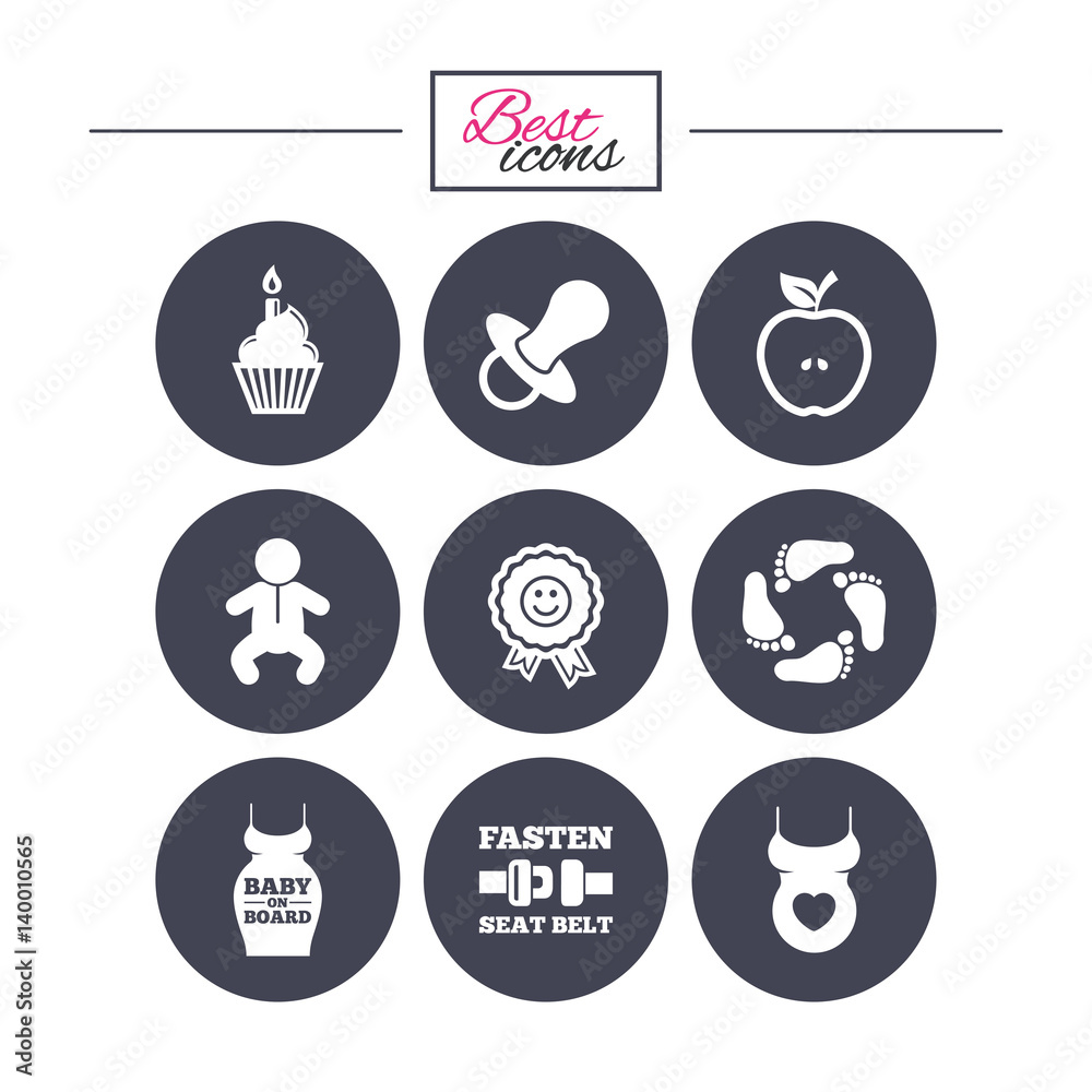 Naklejka Pregnancy, maternity and baby care icons.