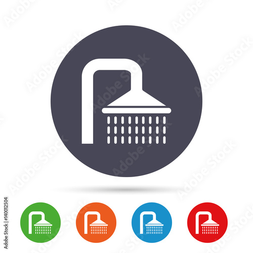 Shower sign icon. Douche with water drops symbol.