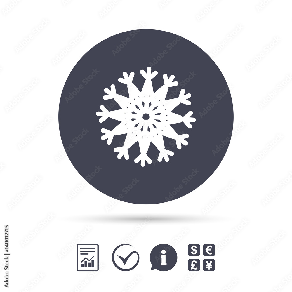 Snowflake artistic sign icon. Air conditioning.