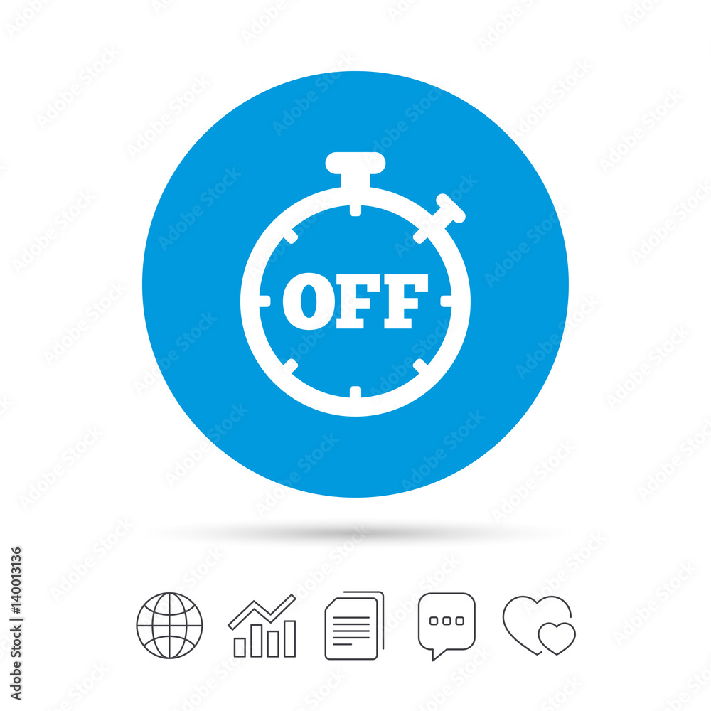 Timer off sign icon. Stopwatch symbol.