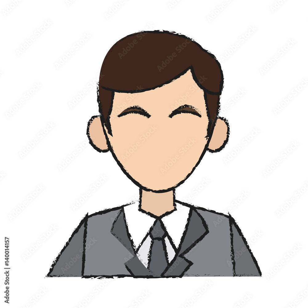 businessman cartoon icon over white background. colorful design. vector illustration