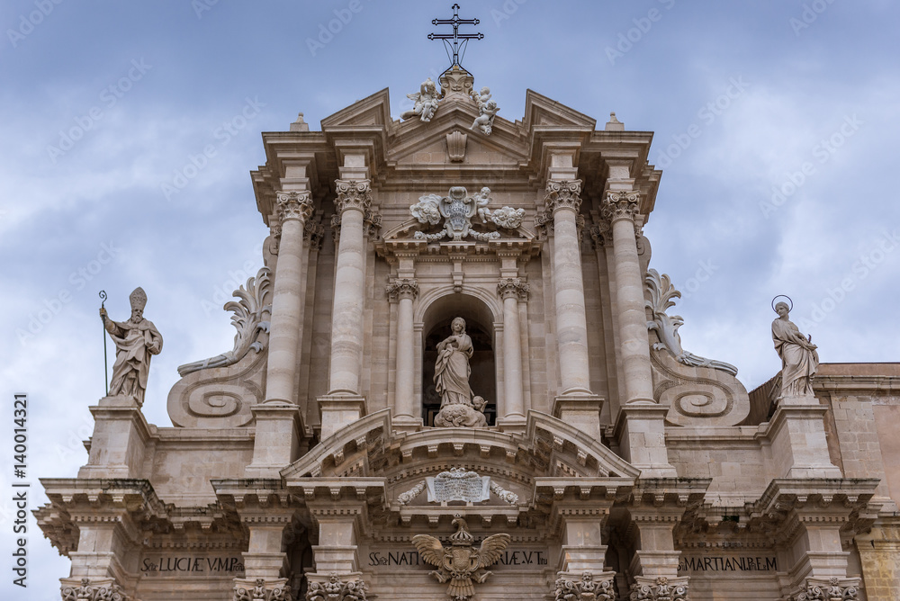 Cathedral of Syracuse, loctaed on the Ortygia isle, Sicily island, Italy