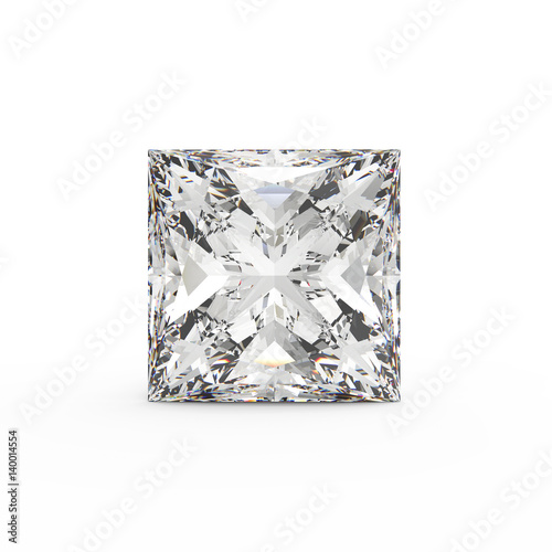 3D illustration diamond with reflection