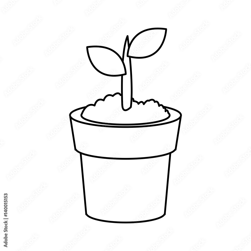 plant in a pot over white background. vecotr illustration plant in a pot over white background. vecotr illustration