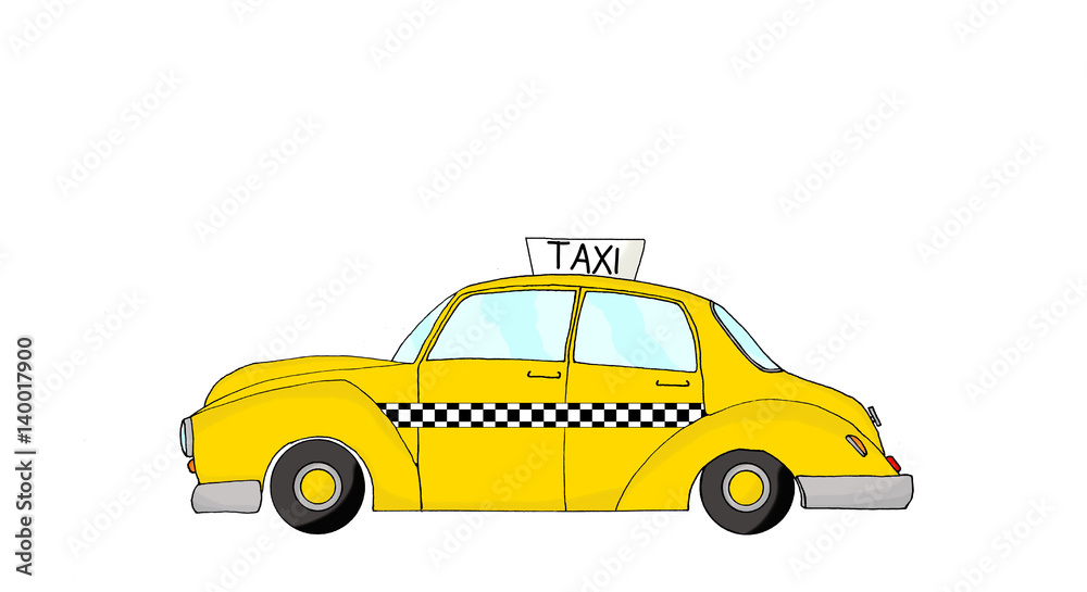 Vintage fantasy yellow cab