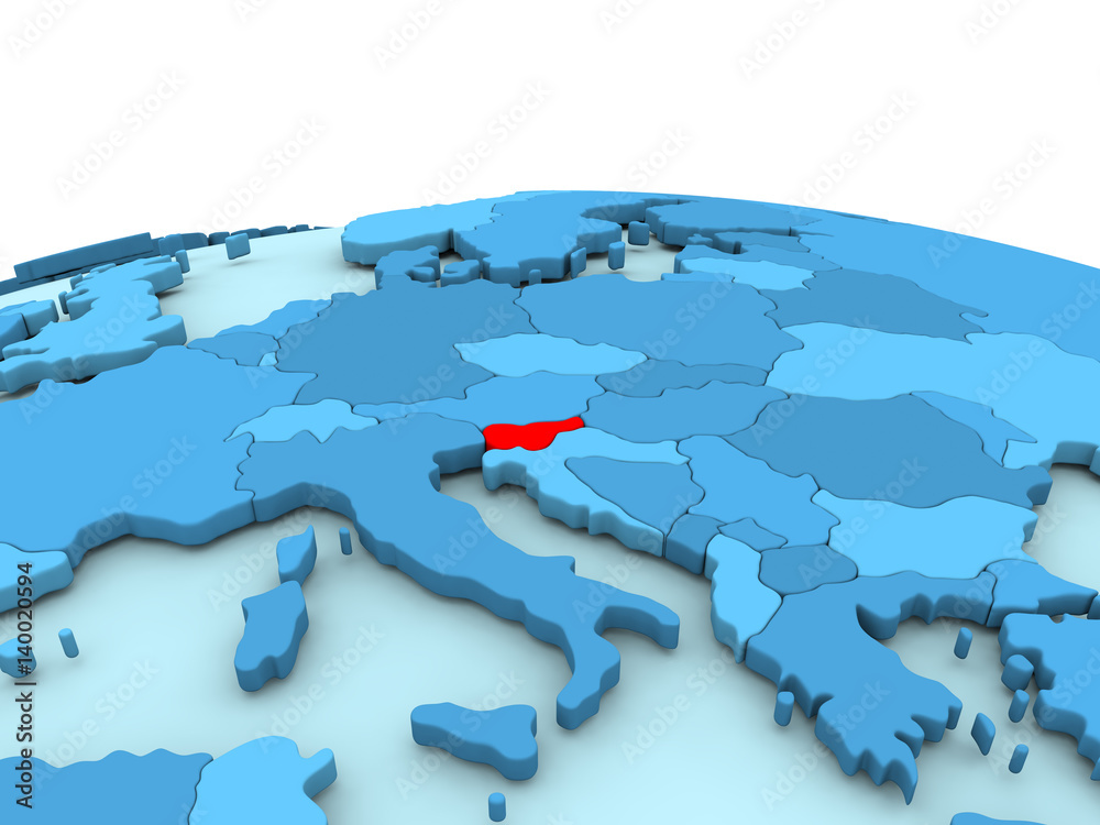 Slovenia on blue globe