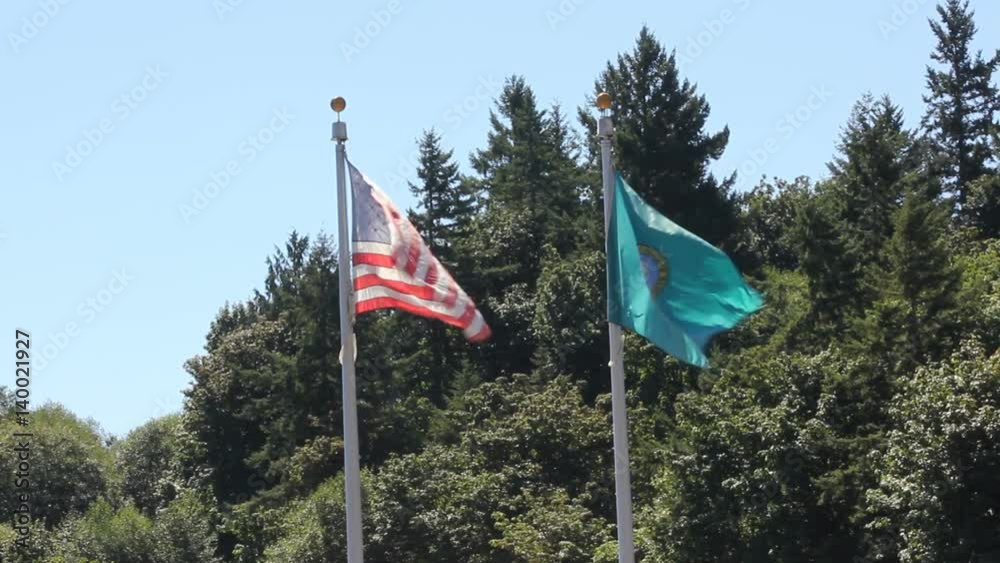 washington and united stats flags washington and united stats flags