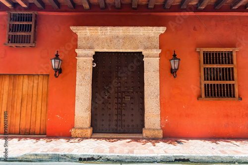 A colonial style door in Cartagena, Colombia © Danaan