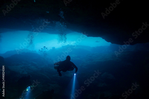 Картината върху платно cenote cave diving mexico yucatan