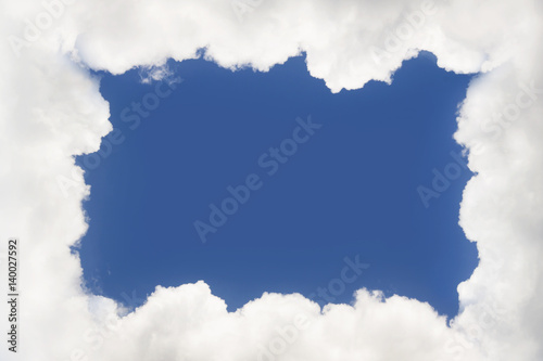 Frame made from clouds. Abstract Background.