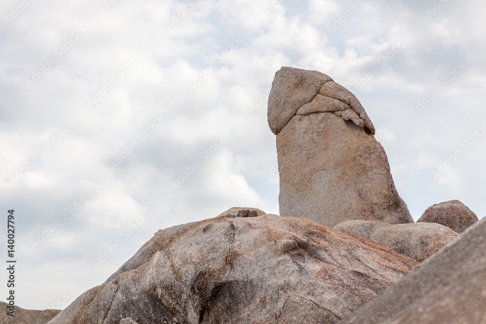 Hinta Hinyai (grandfather and grandmother rocks) the stone landmark in Koh Samui, southern of Thailand.