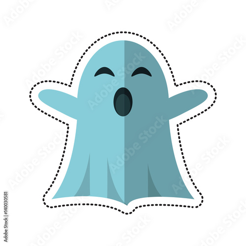 cartoon ghost april fools day vector illustration eps 10