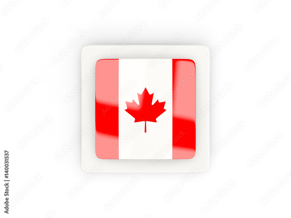 Square carbon icon with flag of canada Square carbon icon with flag of canada