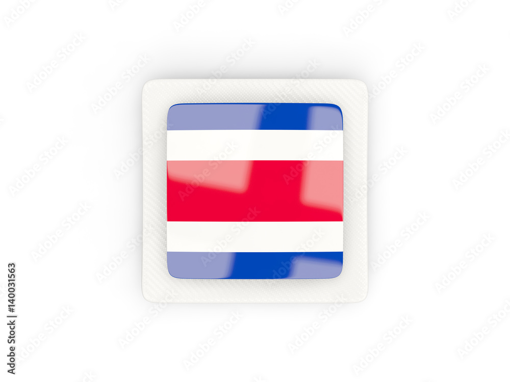 Square carbon icon with flag of costa rica Square carbon icon with flag of costa rica