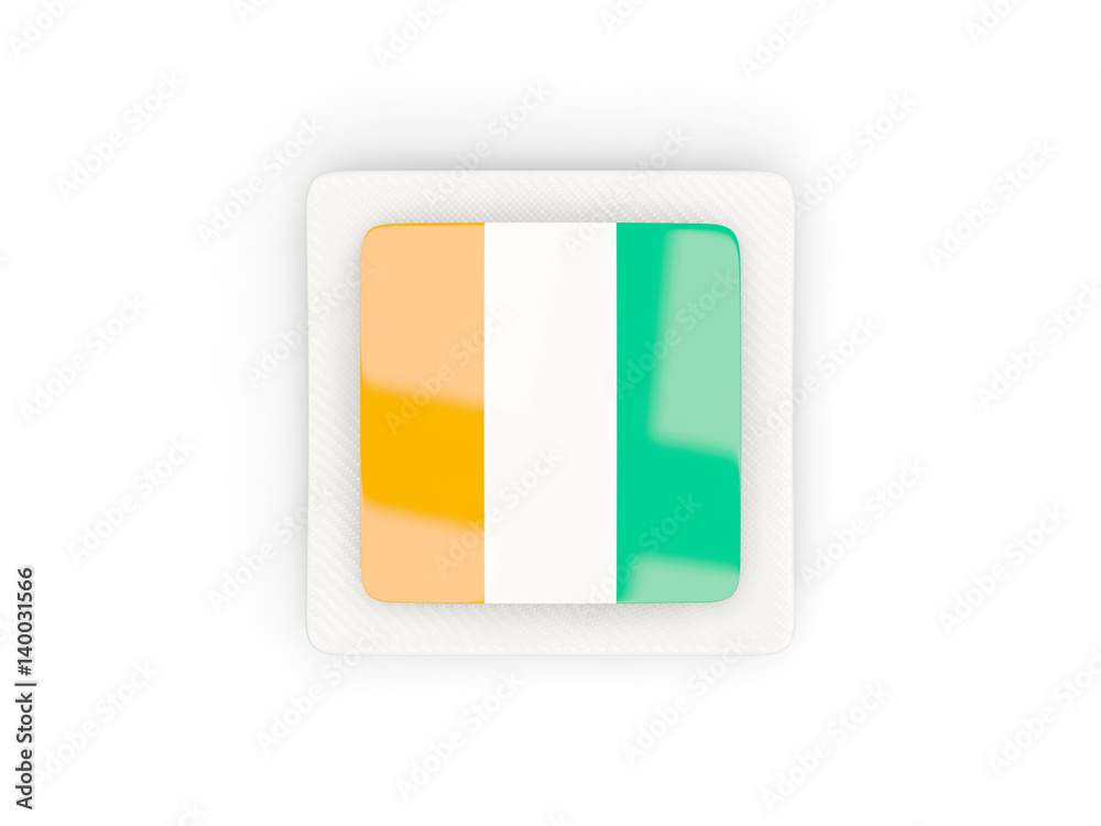 Square carbon icon with flag of cote d Ivoire Square carbon icon with flag of cote d Ivoire