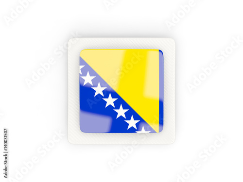 Free Download Square carbon icon with flag of bosnia and herzegovina - GFXLoad