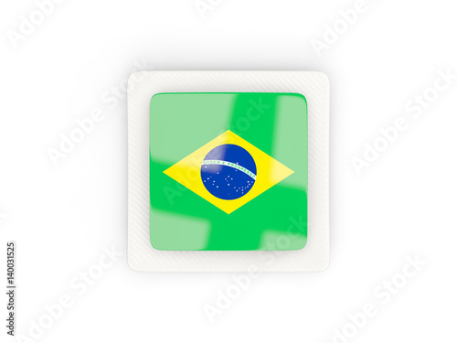 Free Download Square carbon icon with flag of brazil - GFXLoad