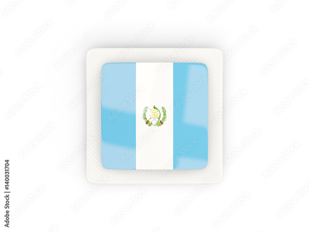 Square carbon icon with flag of guatemala Square carbon icon with flag of guatemala